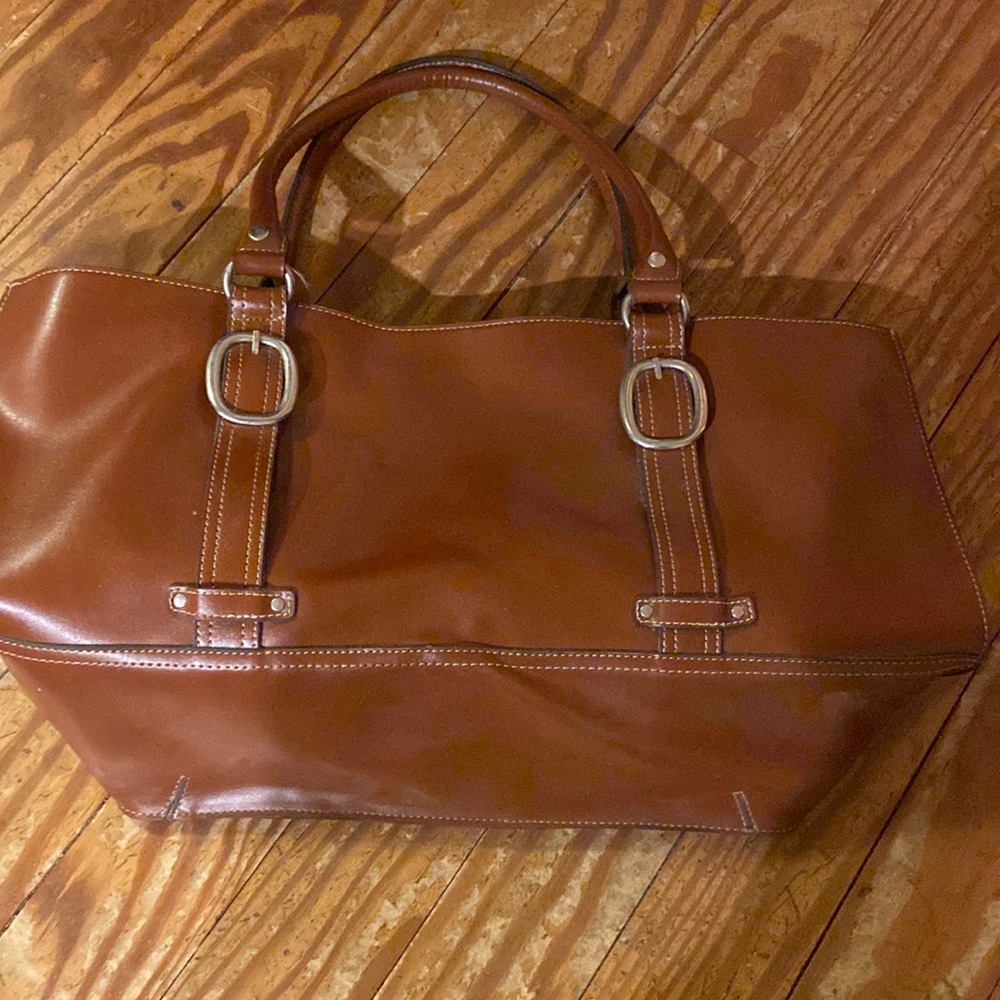 Emilie nutmeg brown satchel bag